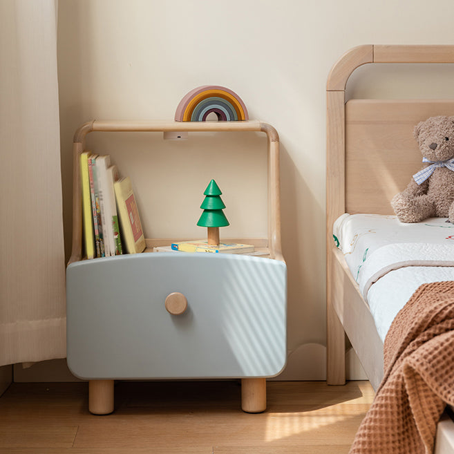 Solid Wood Bedside Table for Nursery Storage Bedside Table for Nursery