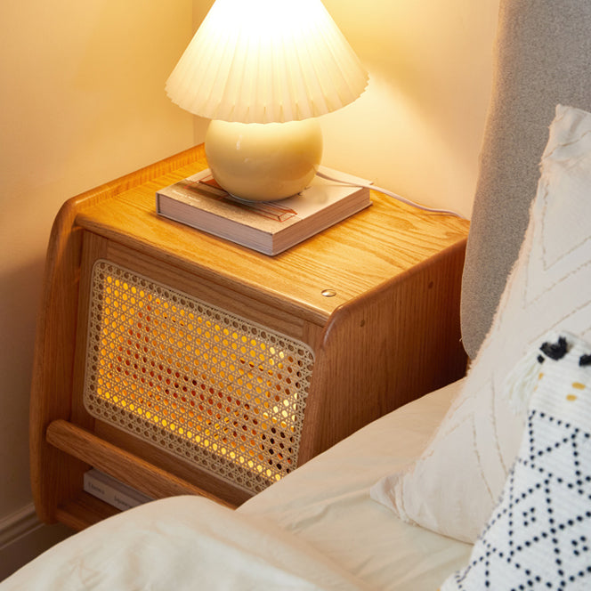 Light Wood End Table for Nursery Oak Bedside Table for Nursery