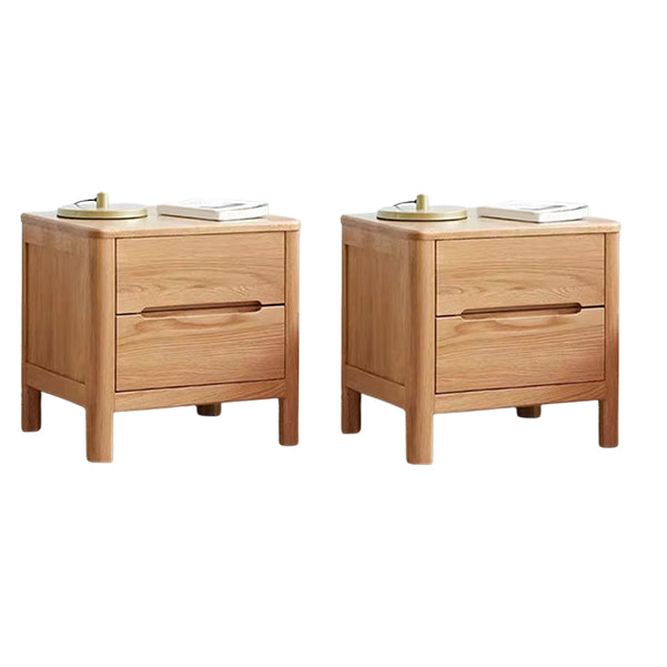 Oak Wood Kids Bedside Table Light Wood Nursery Nightstand with Drawer