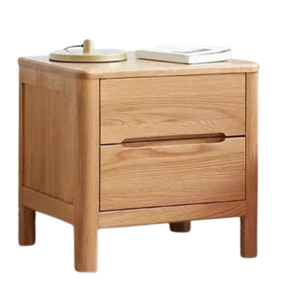 Oak Wood Kids Bedside Table Light Wood Nursery Nightstand with Drawer