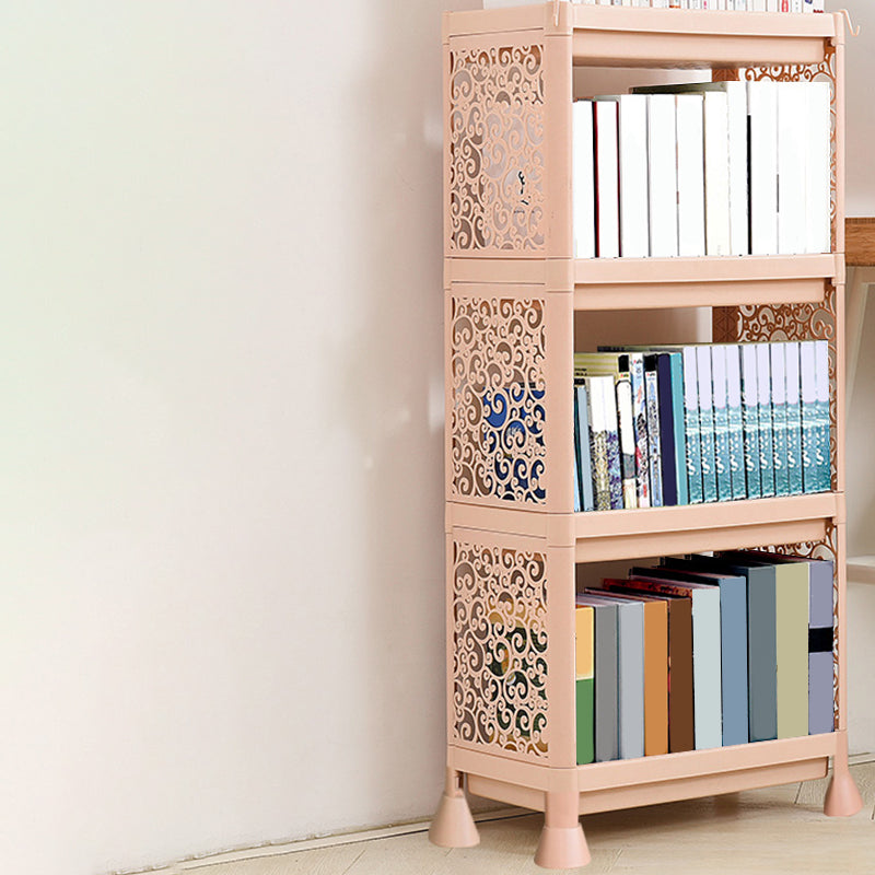 Contemporary Plastic Book Shelf Freestanding Cubby Storage Bookcase