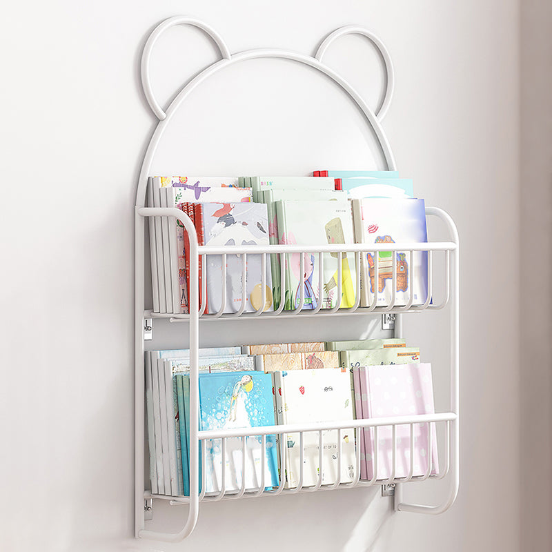 Contemporary Metal Book Shelf Wall Mounted Standard Bookcase in Multiple Colors