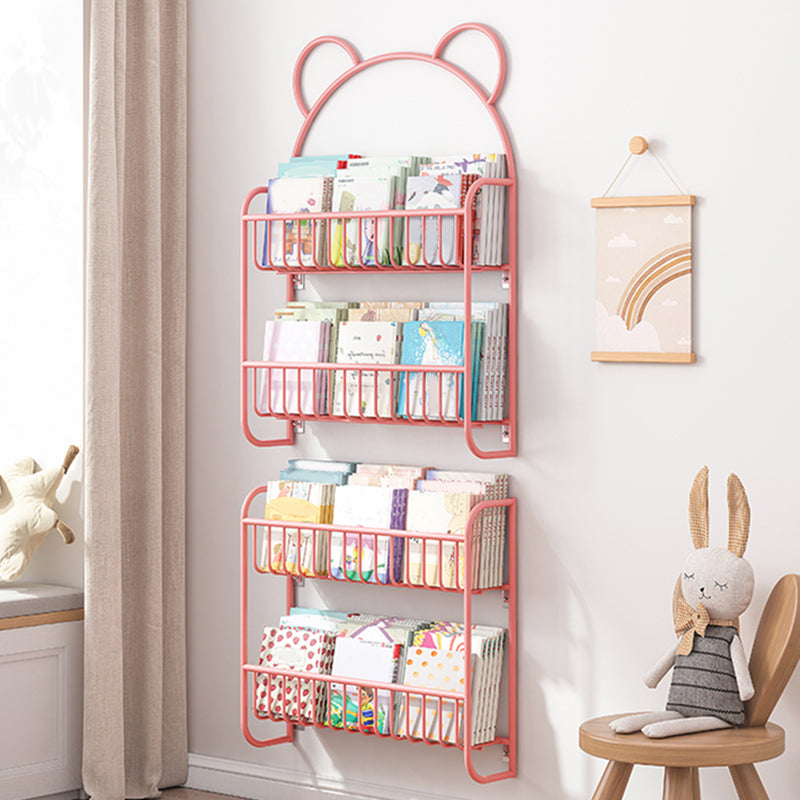 Contemporary Metal Book Shelf Wall Mounted Standard Bookcase in Multiple Colors