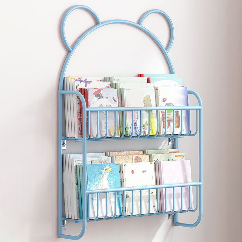 Contemporary Metal Book Shelf Wall Mounted Standard Bookcase in Multiple Colors