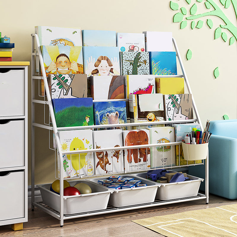 Modern Metal Standard Bookcase Closed Back Standard Kids Bookcase