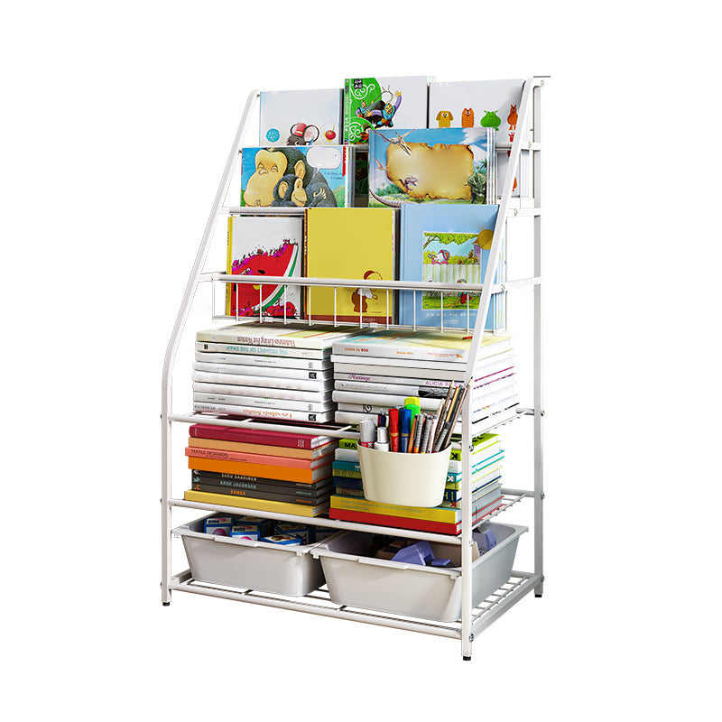 Modern Metal Standard Bookcase Closed Back Standard Kids Bookcase