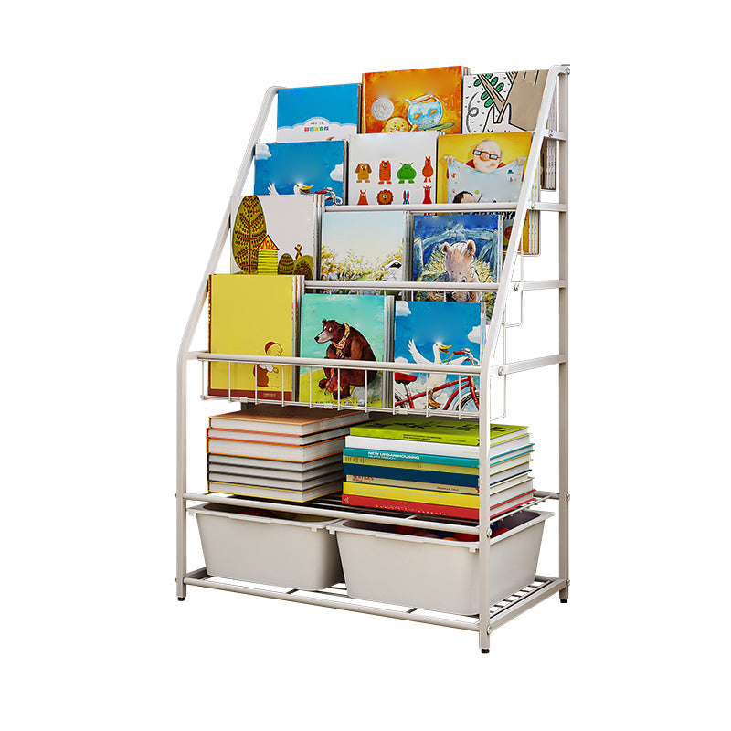 Modern Metal Standard Bookcase Closed Back Standard Kids Bookcase