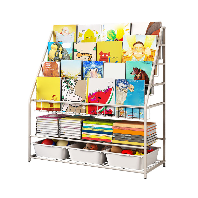 Modern Metal Standard Bookcase Closed Back Standard Kids Bookcase