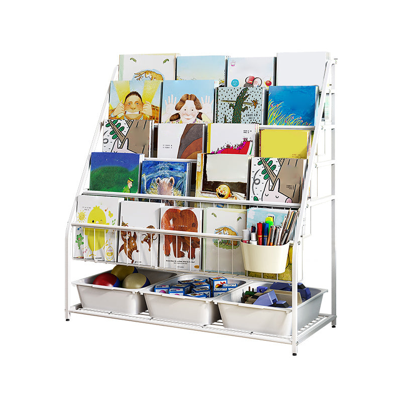 Modern Metal Standard Bookcase Closed Back Standard Kids Bookcase