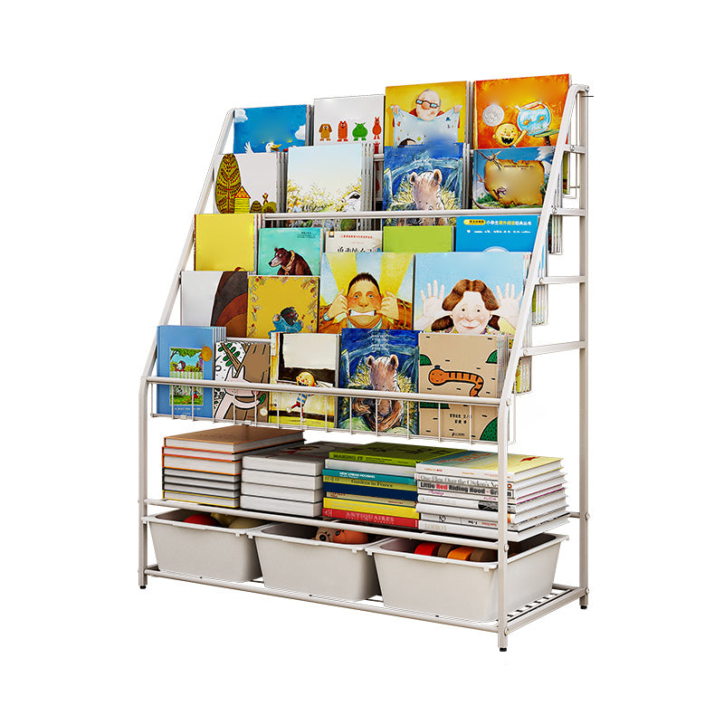 Modern Metal Standard Bookcase Closed Back Standard Kids Bookcase