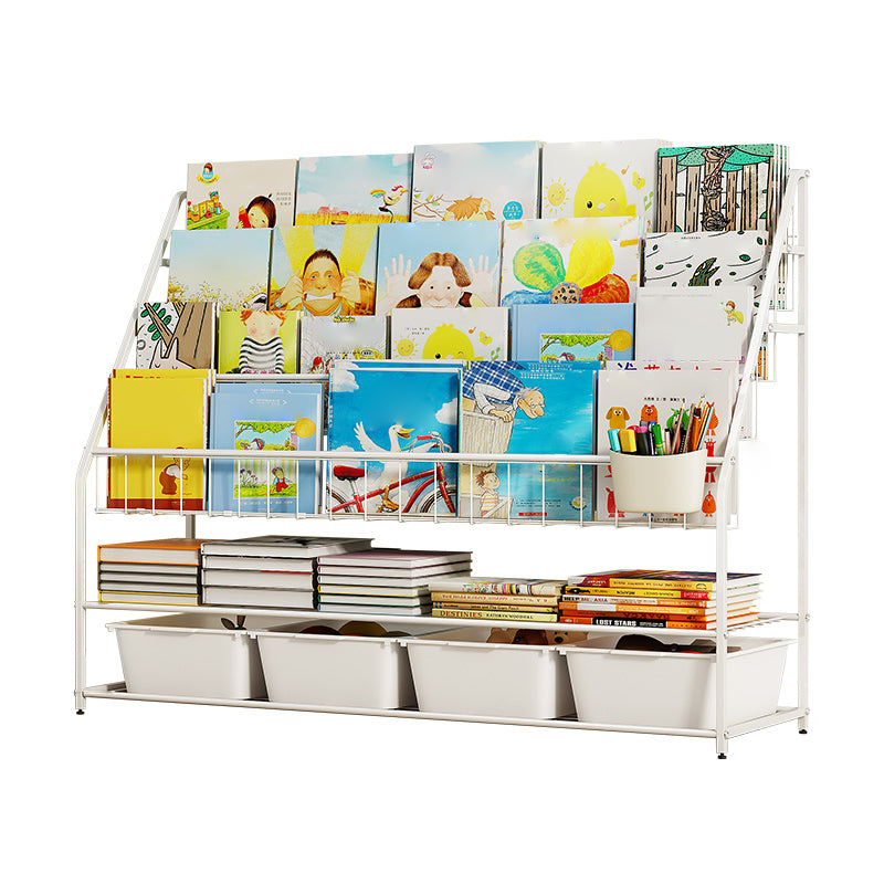 Modern Metal Standard Bookcase Closed Back Standard Kids Bookcase