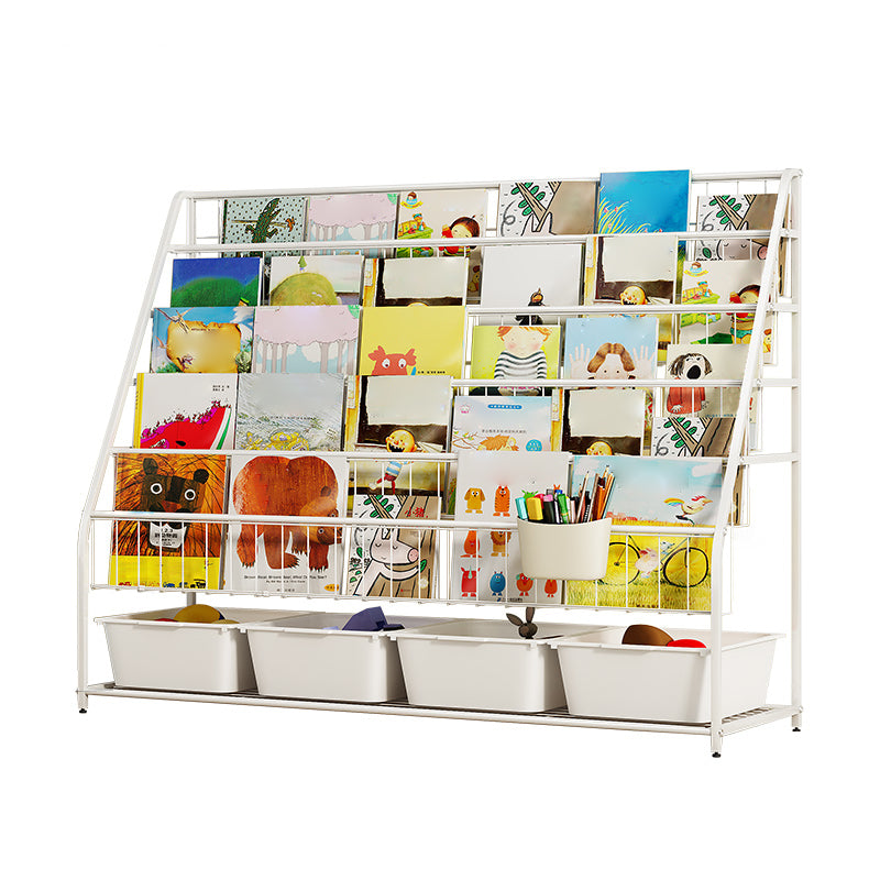 Modern Metal Standard Bookcase Closed Back Standard Kids Bookcase