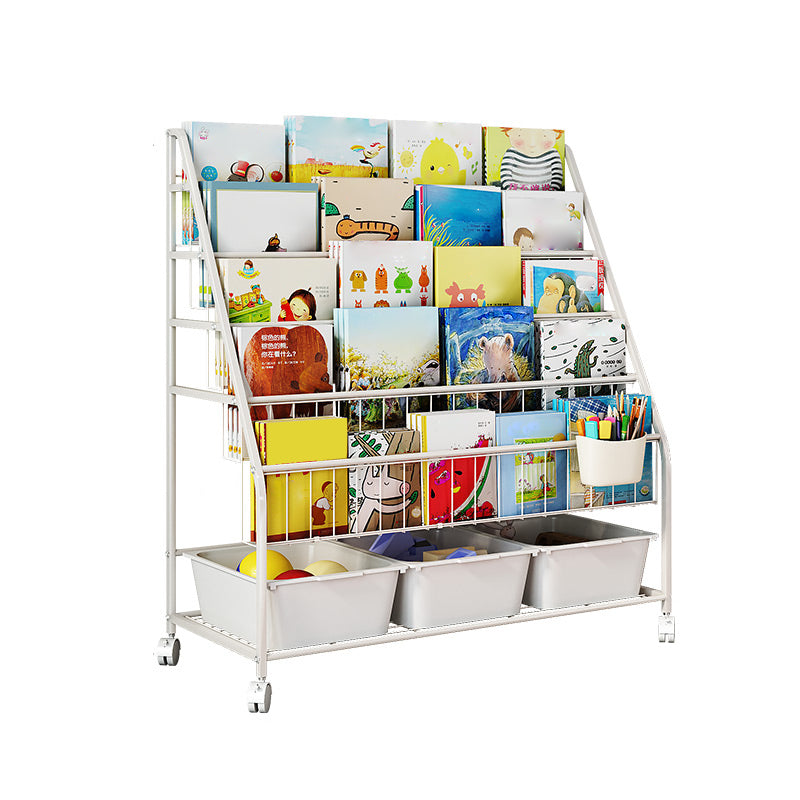 Modern Metal Standard Bookcase Closed Back Standard Kids Bookcase