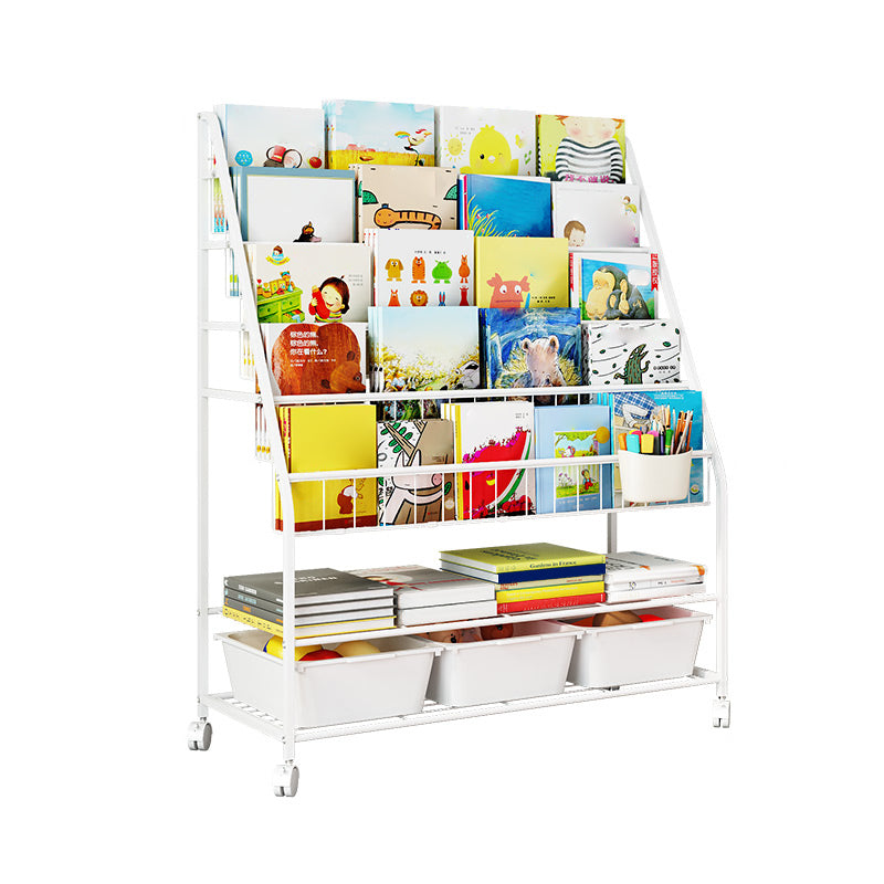 Modern Metal Standard Bookcase Closed Back Standard Kids Bookcase