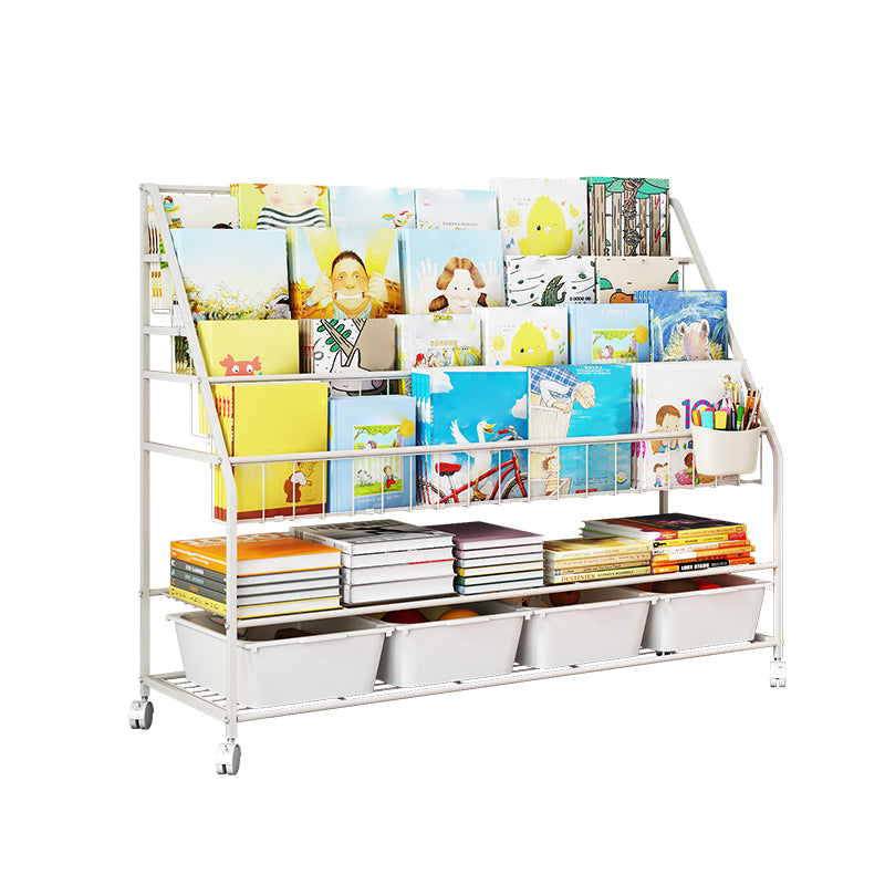 Modern Metal Standard Bookcase Closed Back Standard Kids Bookcase