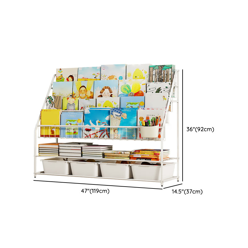 Modern Metal Standard Bookcase Closed Back Standard Kids Bookcase