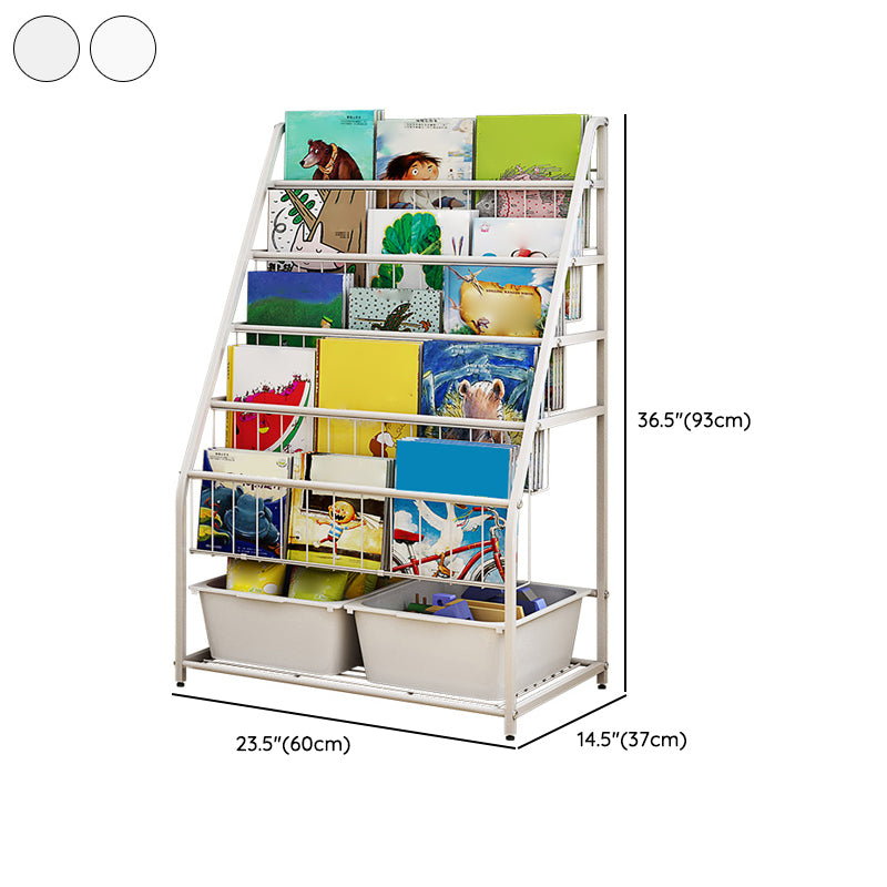 Modern Metal Standard Bookcase Closed Back Standard Kids Bookcase