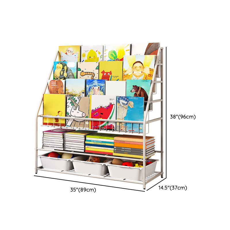 Modern Metal Standard Bookcase Closed Back Standard Kids Bookcase