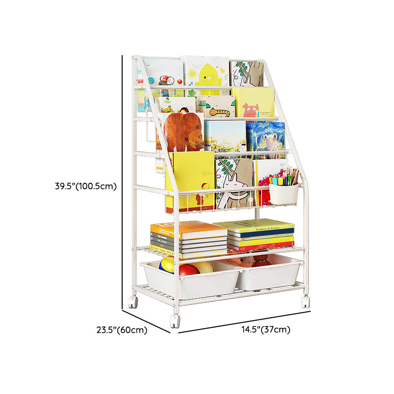 Modern Metal Standard Bookcase Closed Back Standard Kids Bookcase