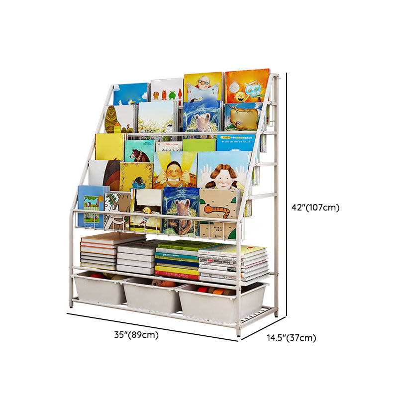 Modern Metal Standard Bookcase Closed Back Standard Kids Bookcase