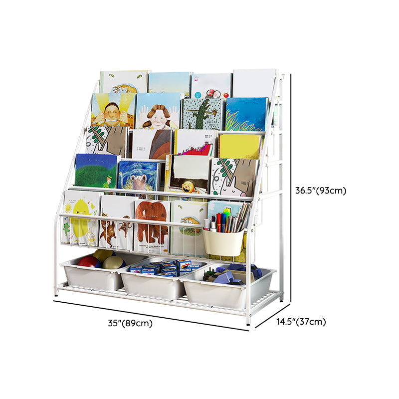 Modern Metal Standard Bookcase Closed Back Standard Kids Bookcase