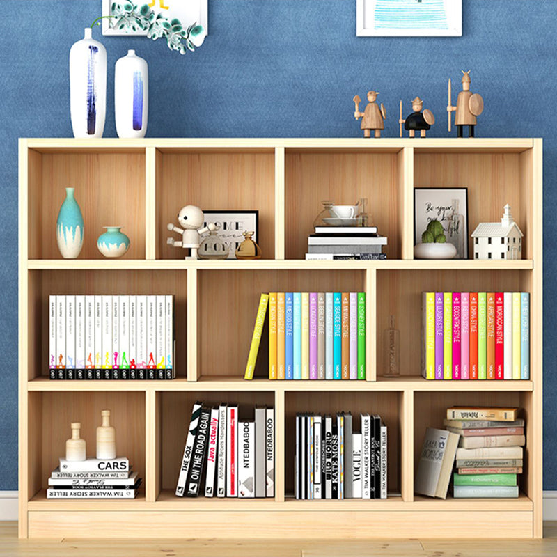 Contemporary Solid Wood Cubby Storage Bookcase Freestanding Bookcase