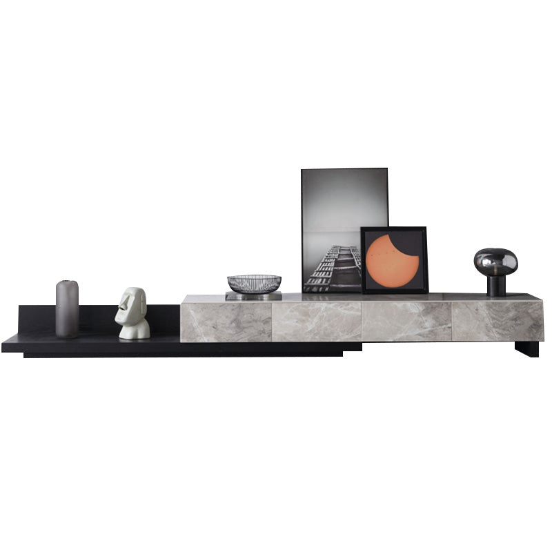 Stone Media Console Contemporary TV Media Console with 4 Drawers