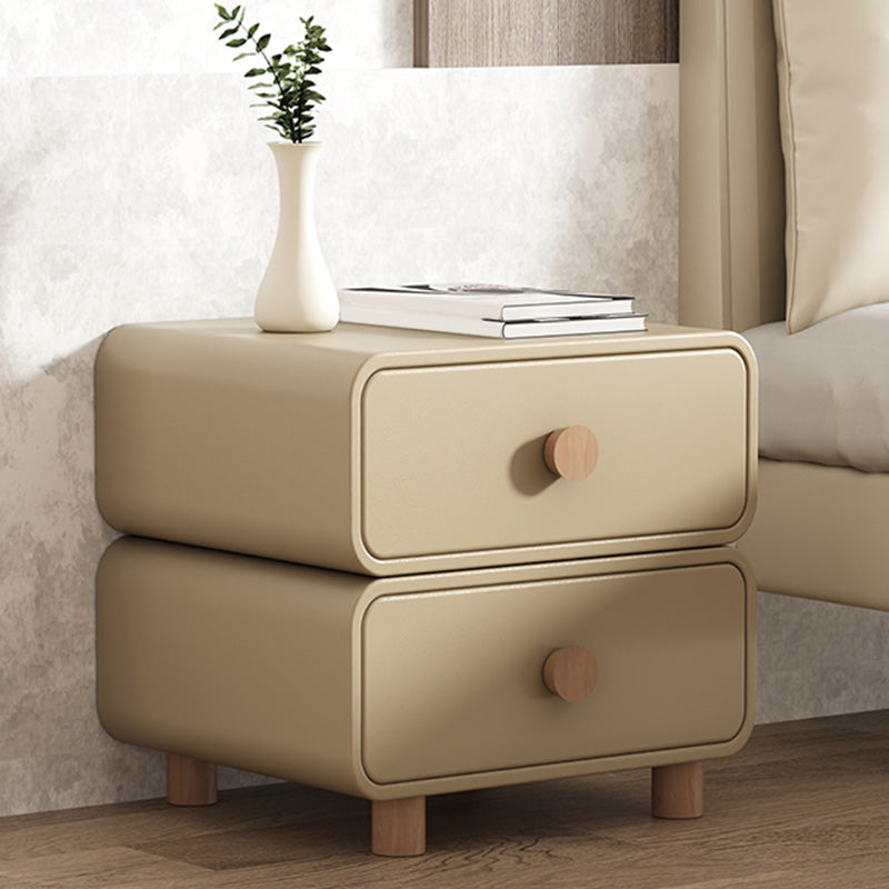 Modern Bed Nightstand Classic Leather Bedside Cabinet with Drawers