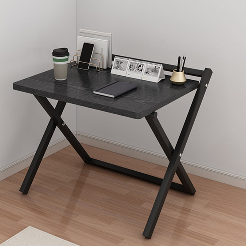 Folding Home Office Desk Contemporary Steel Trestle Base Writing Desk