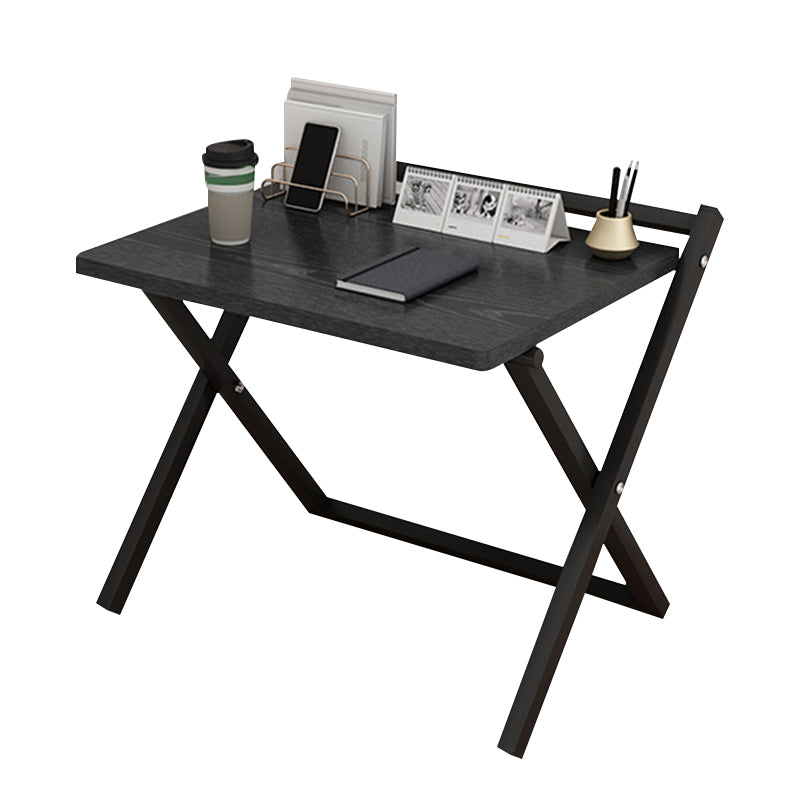 Folding Home Office Desk Contemporary Steel Trestle Base Writing Desk