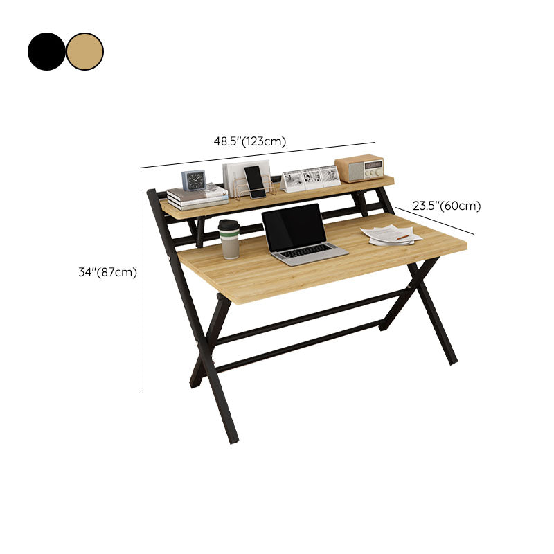 Contemporary Style Folding Home Office Desk Rectangular Trestle Writing Desk