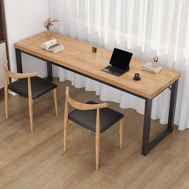 Contemporary Engineered Wood Writing Desk Rectangular Office Desk with Metal Legs