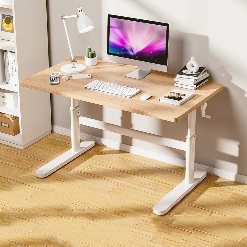 Natural Rectangular Writing Desk Modern Style Adjustable Office Desk