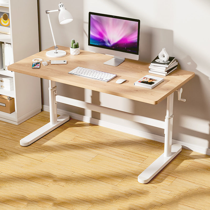 Natural Rectangular Writing Desk Modern Style Adjustable Office Desk