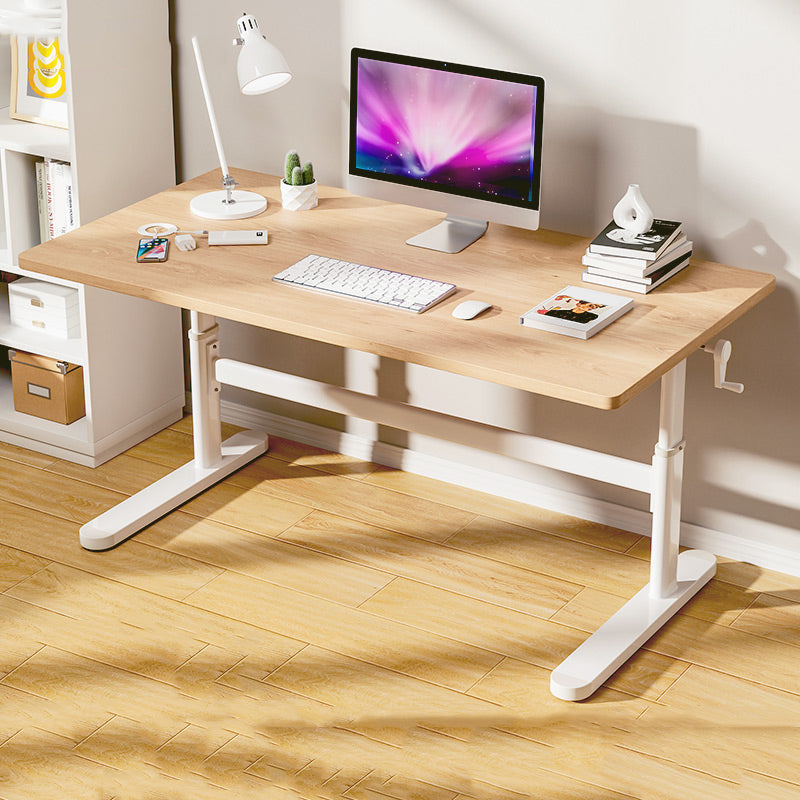 Natural Rectangular Writing Desk Modern Style Adjustable Office Desk