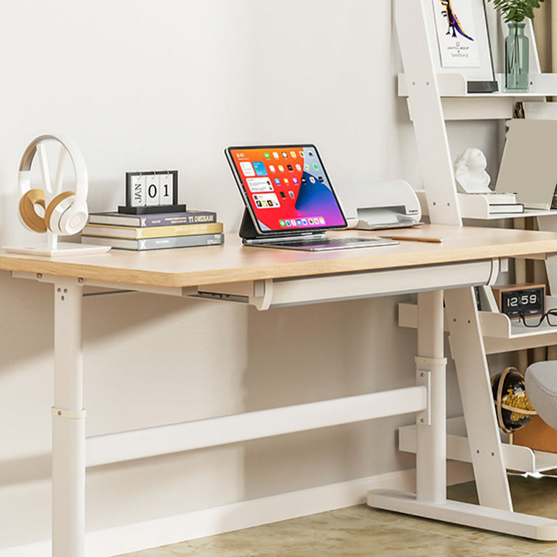 Natural Rectangular Writing Desk Modern Style Adjustable Office Desk