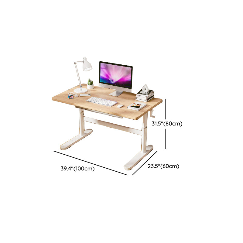 Natural Rectangular Writing Desk Modern Style Adjustable Office Desk