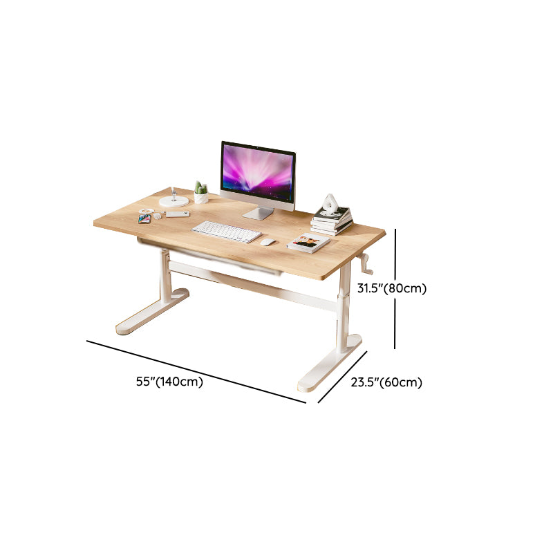 Natural Rectangular Writing Desk Modern Style Adjustable Office Desk