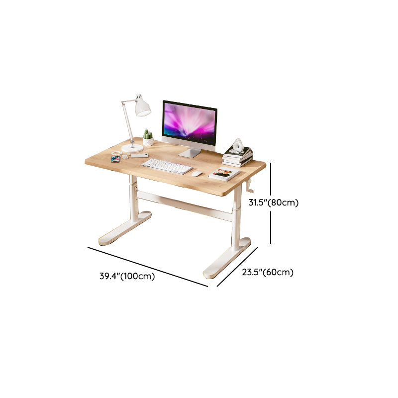 Natural Rectangular Writing Desk Modern Style Adjustable Office Desk