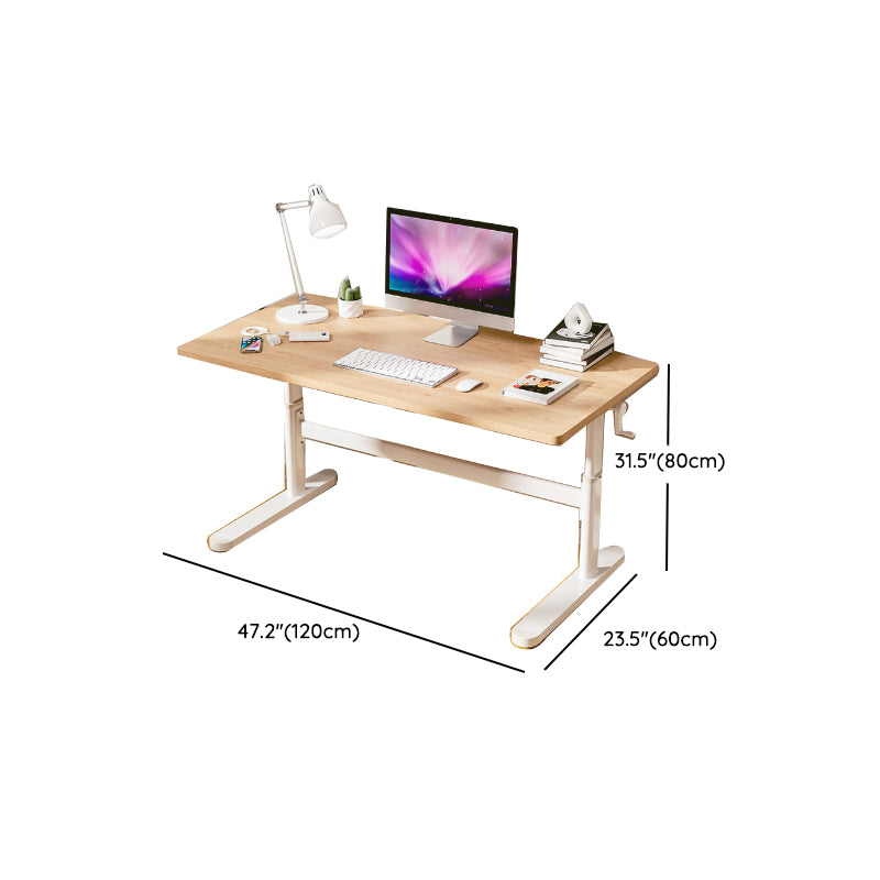 Natural Rectangular Writing Desk Modern Style Adjustable Office Desk