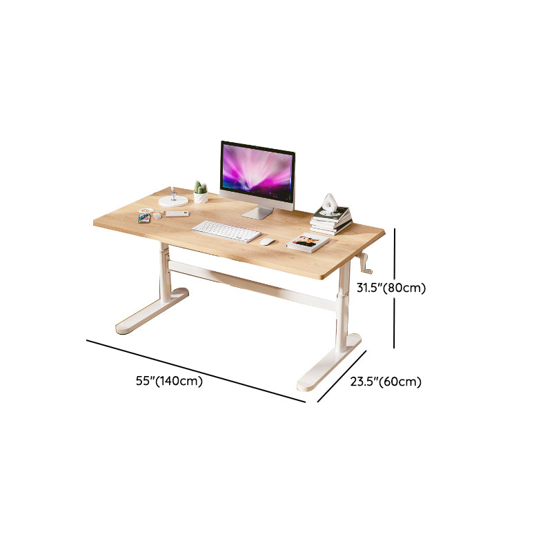 Natural Rectangular Writing Desk Modern Style Adjustable Office Desk