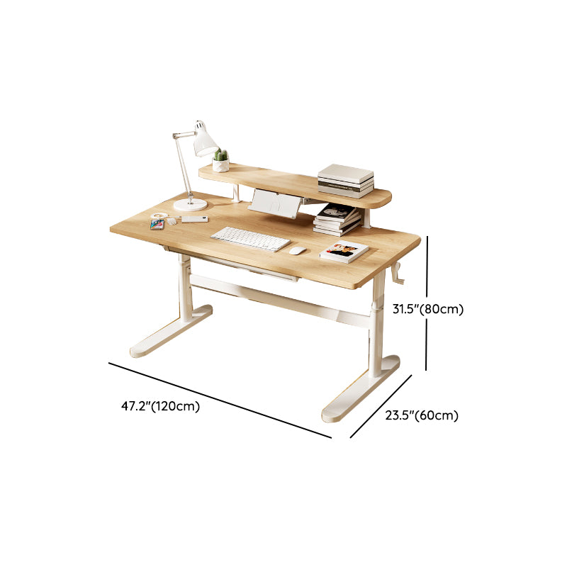 Natural Rectangular Writing Desk Modern Style Adjustable Office Desk