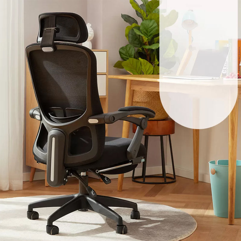 Modern Padded Arms Office Chair No Distressing Ergonomic Slide Chair