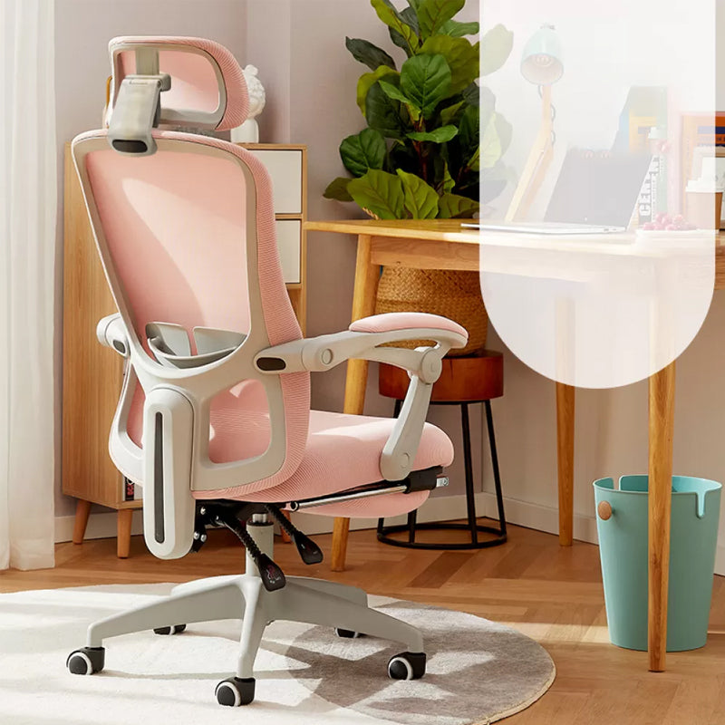 Modern Padded Arms Office Chair No Distressing Ergonomic Slide Chair