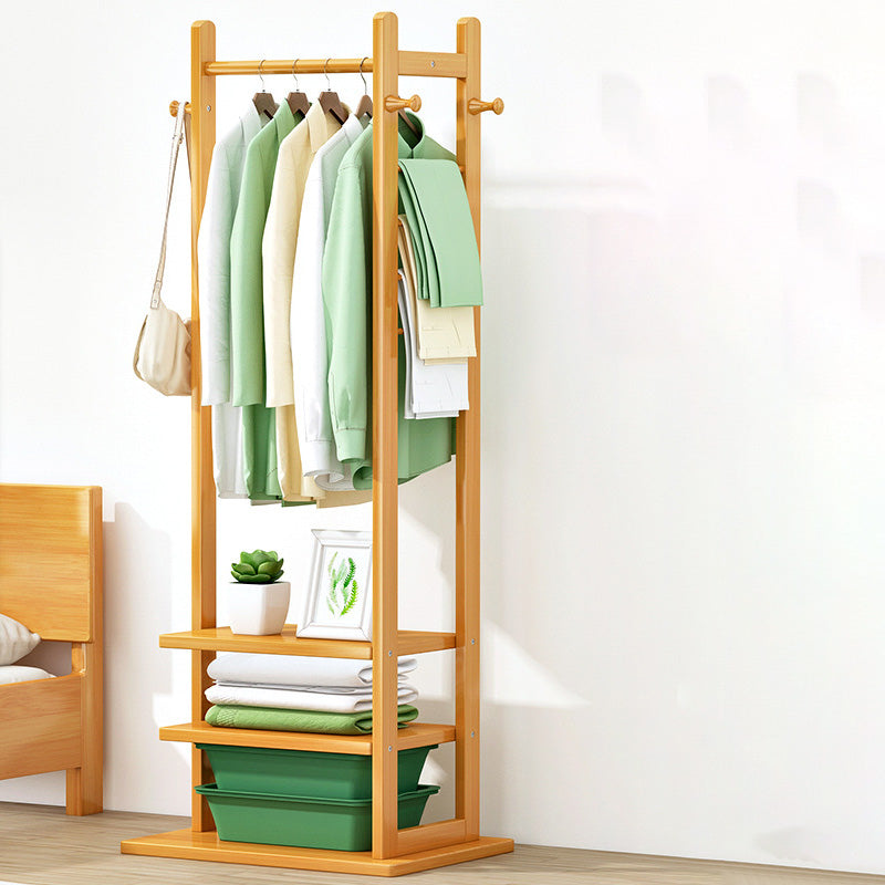 Modern Free Standing Coat Rack Wooden Clothes Hanger for Living Room