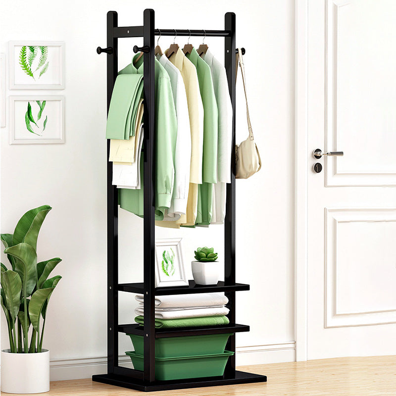 Modern Free Standing Coat Rack Wooden Clothes Hanger for Living Room