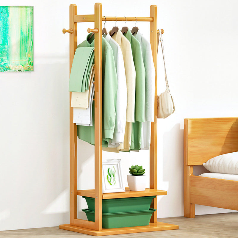 Modern Free Standing Coat Rack Wooden Clothes Hanger for Living Room