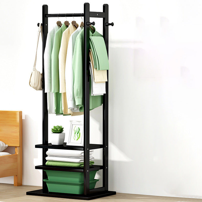 Modern Free Standing Coat Rack Wooden Clothes Hanger for Living Room