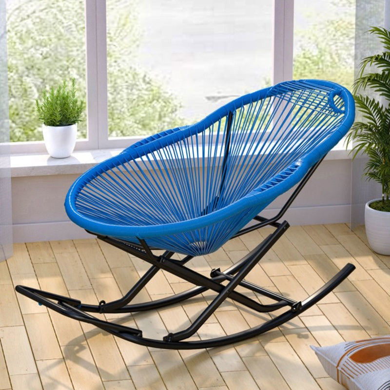 Single Iron Base Rocking Chair Home Leisure Lazy Chair for Balcony