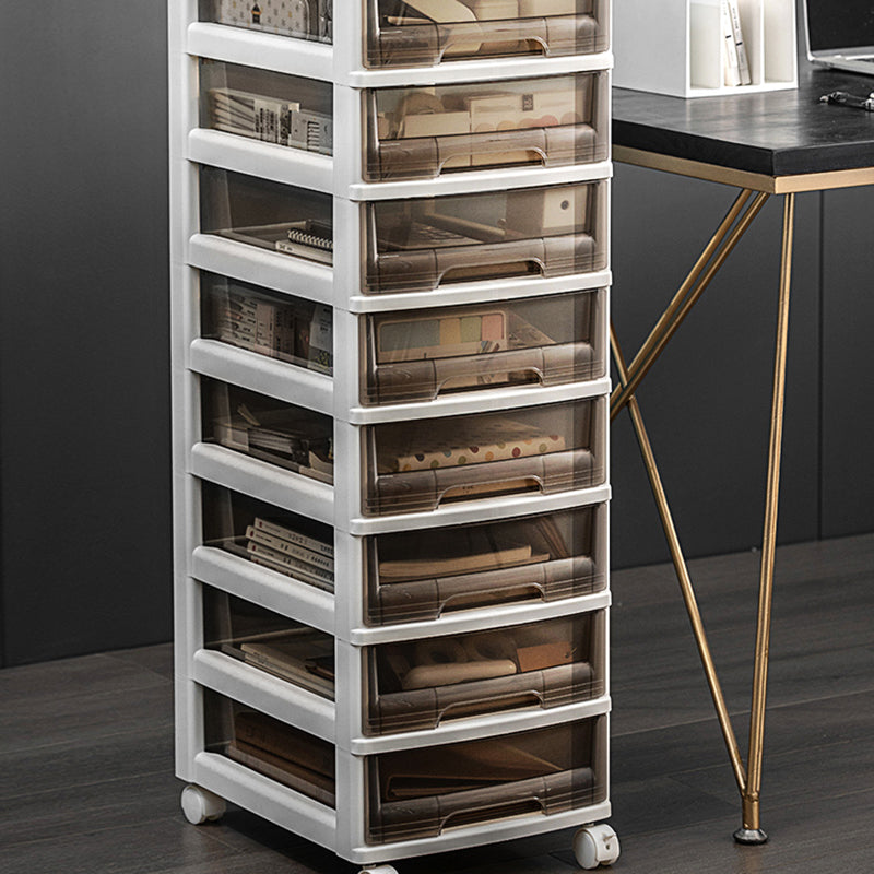 Transparent Filing Cabinet Vertical Modern Plastic Drawers File Cabinet